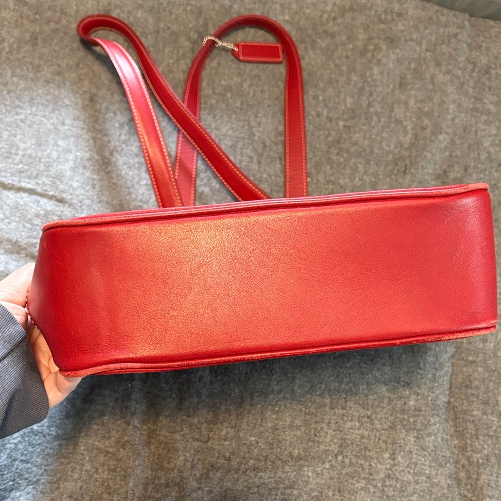 Coach Red Leather Tote Bag - Picture 9 of 16